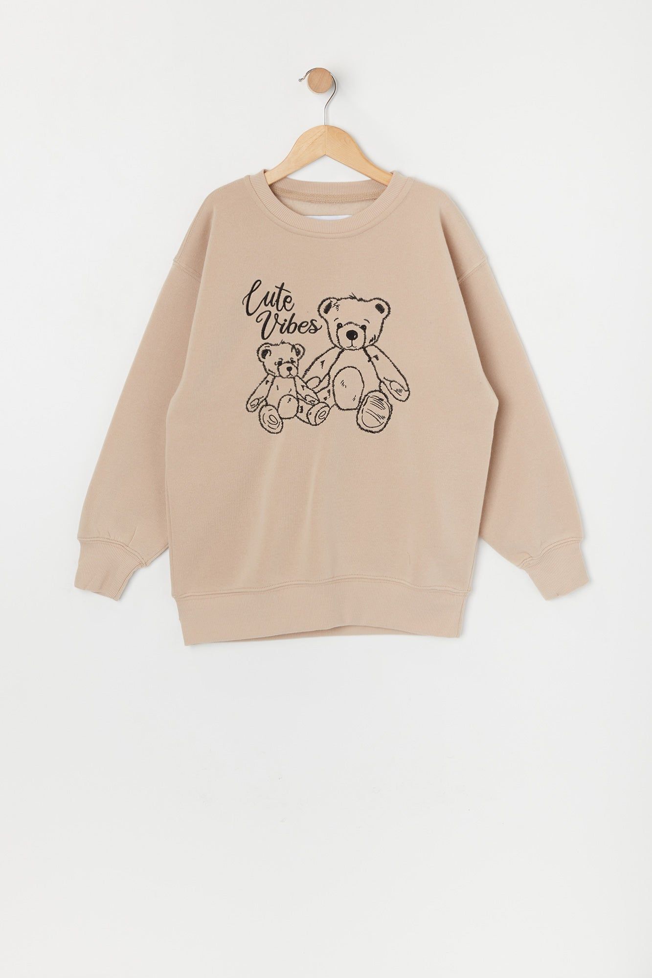 Girls Cute Vibes Embroidered Fleece Sweatshirt sold by Urban Planet
