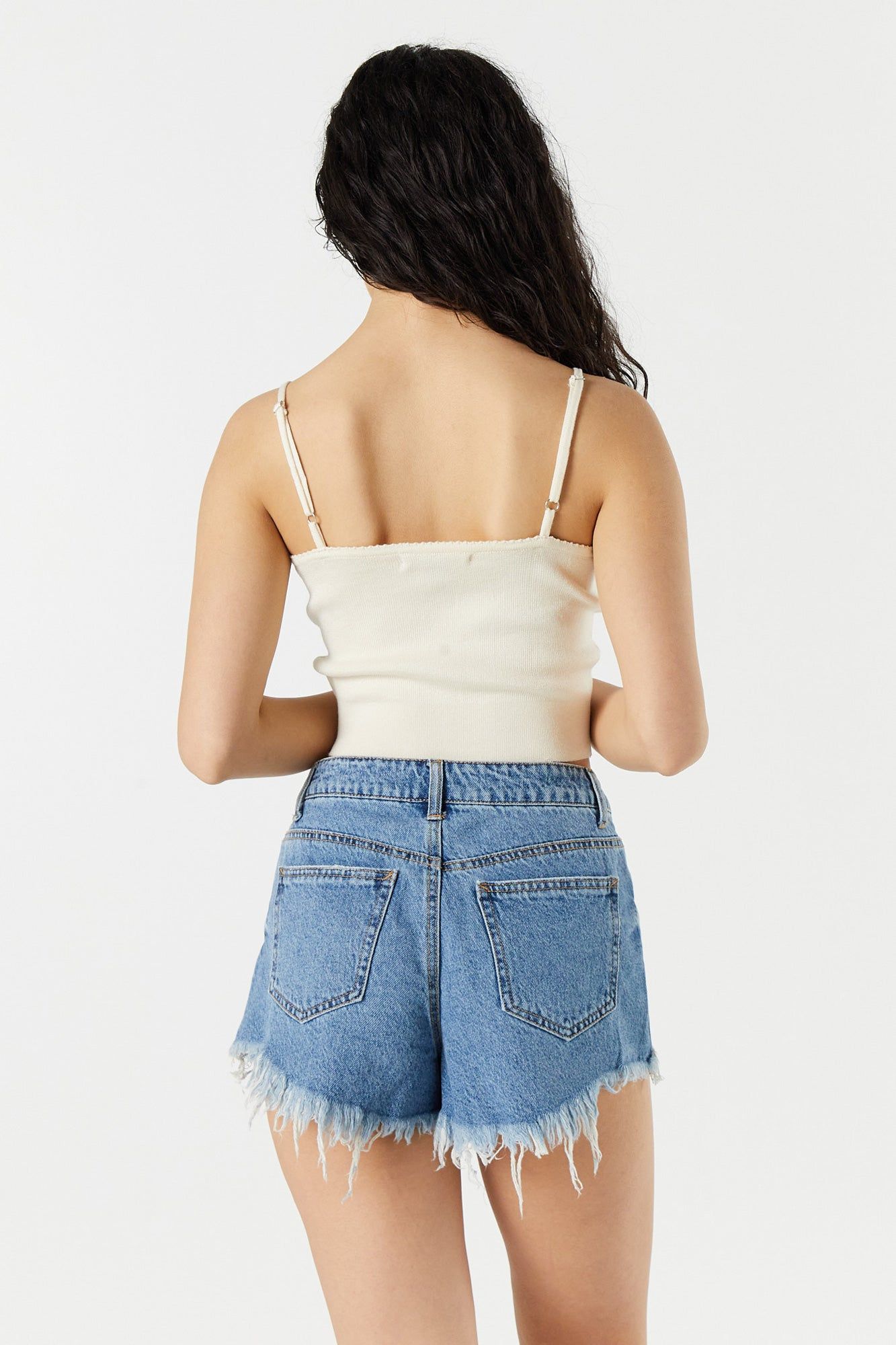 V-Neck Ribbed Cropped Tank sold by Urban Planet product image thumbnail 8