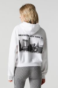 Haut à capuchon en molleton avec imprimé New York sold by Urban Planet