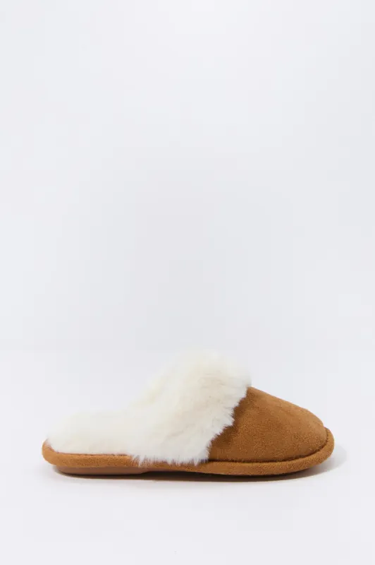 Pantoufles avec revers de similifourrure pour fille sold by Urban Planet