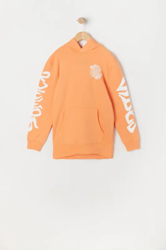 Boys Summer Vibes Graphic Fleece Hoodie sold by Urban Planet