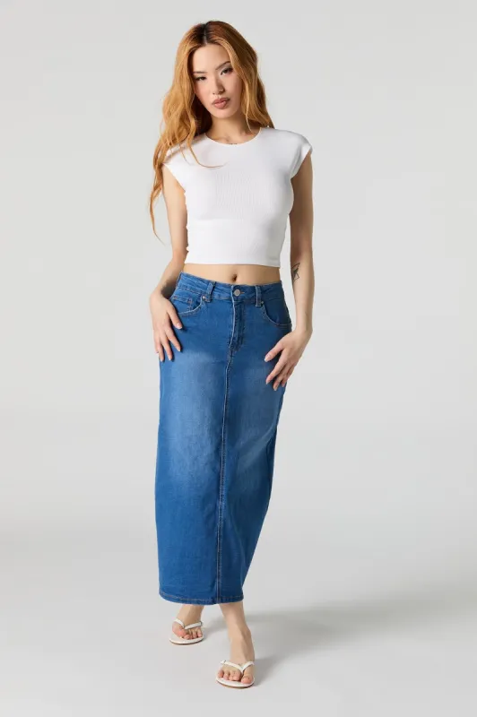 Denim Maxi Skirt sold by Urban Planet