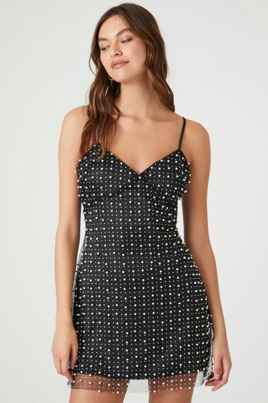 Pearl and Sequin Mesh Mini Dress sold by Urban Planet
