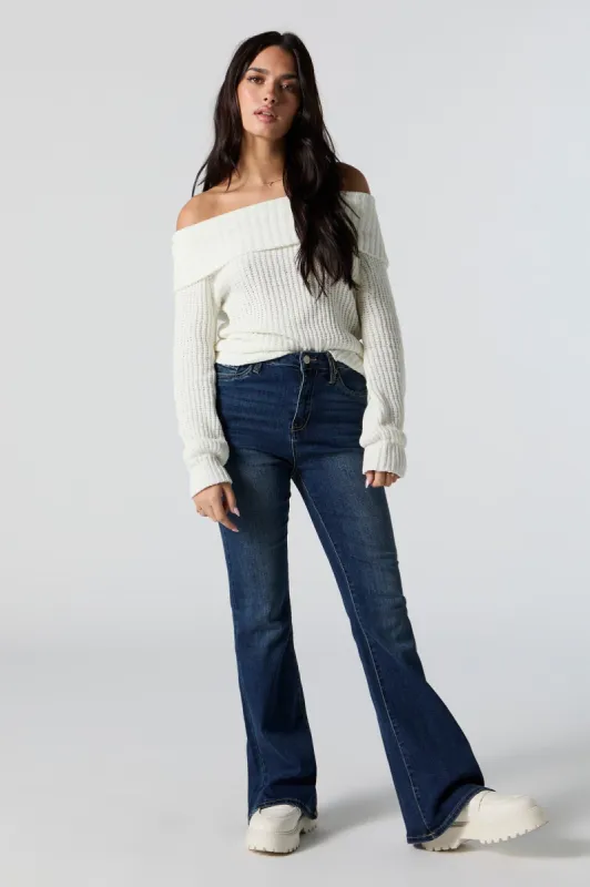 Jean évasé à taille haute lavé foncé Austin sold by Urban Planet