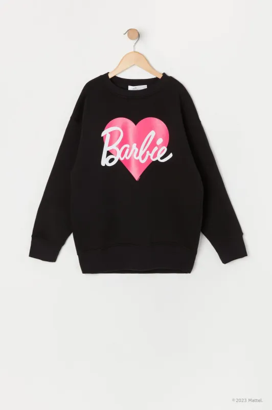 Barbie™ Girls Heart Graphic Fleece Sweatshirt sold by Urban Planet