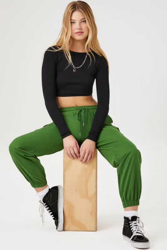 Pantalon de jogging cargo mi-taille en sergé sold by Urban Planet
