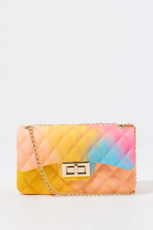 Sac messager en gelée matelassée multicolore sold by Urban Planet