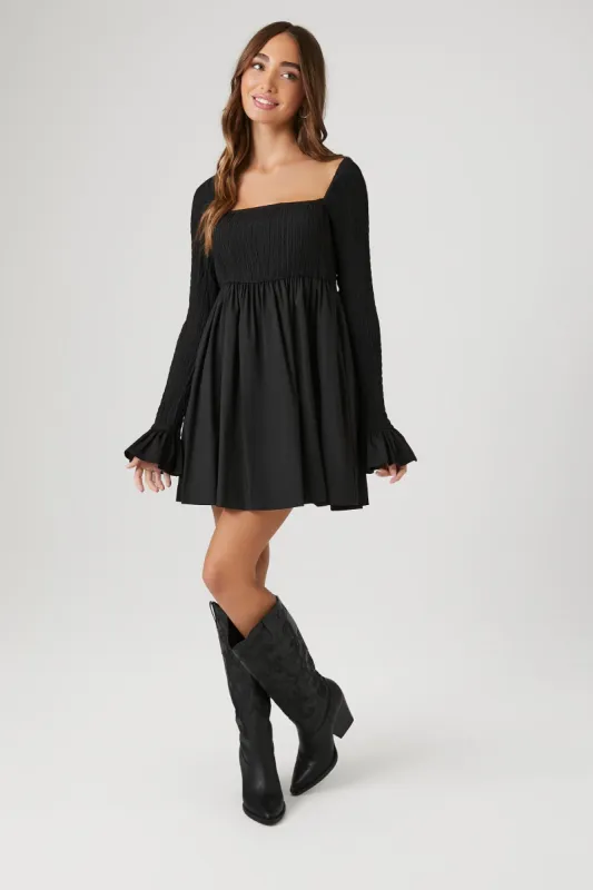 Long Sleeve Mini Babydoll Dress sold by Urban Planet