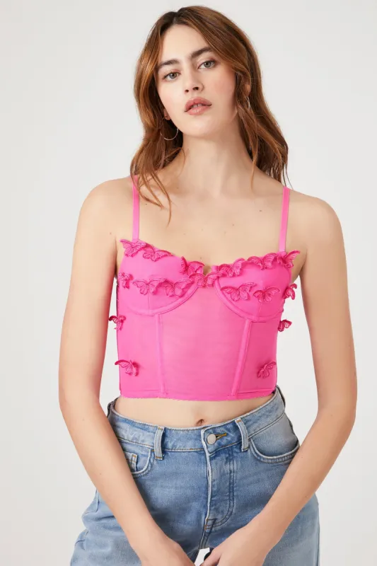 Camisole bustier courte à imprimé Papillon sold by Urban Planet