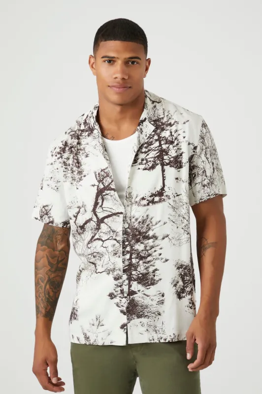 Tree Graphic Print Button-Up Top sold by Urban Planet