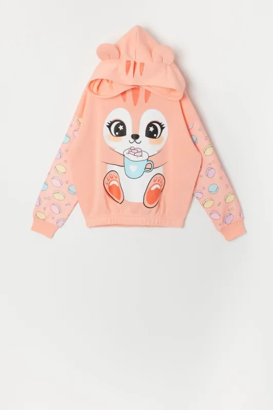 Girls Peach Chipmunk Character Hoodie sold by Urban Planet