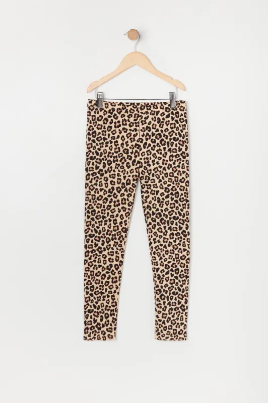 Girls Cheetah Print Fleece Legging sold by Urban Planet