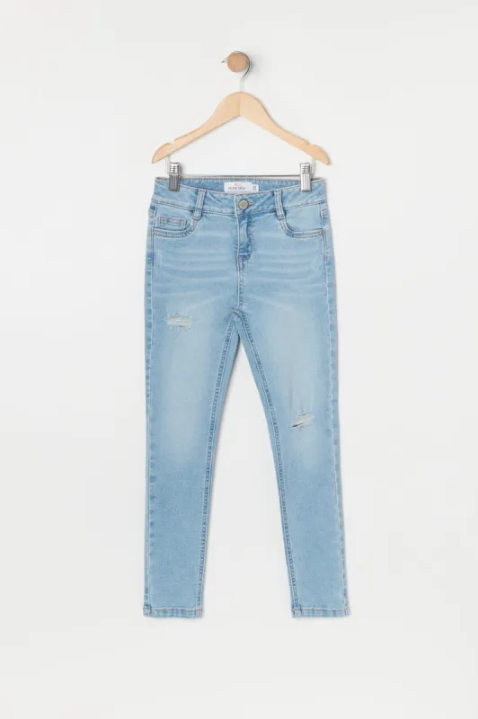 Girls Miami Light Wash Distressed Denim Jean sold by Urban Planet