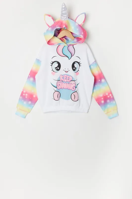 Girls Keep Shining Unicorn Character Hoodie sold by Urban Planet