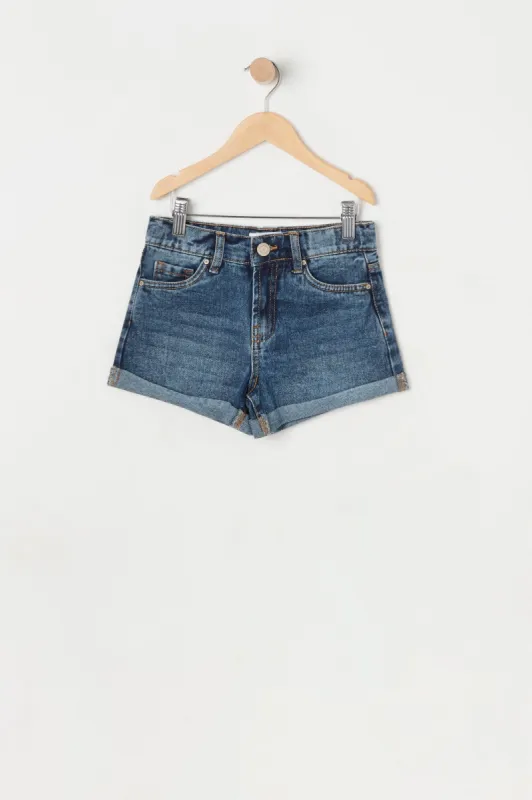 Short « mom » délavé foncé à taille haute pour fille sold by Urban Planet