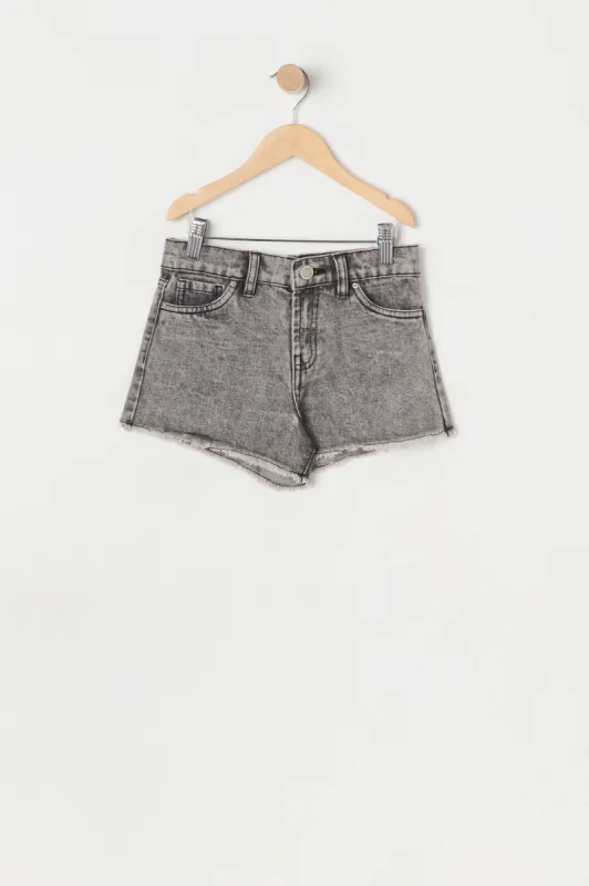 Short vintage Chelsea déchiré gris à taille haute pour fille sold by Urban Planet