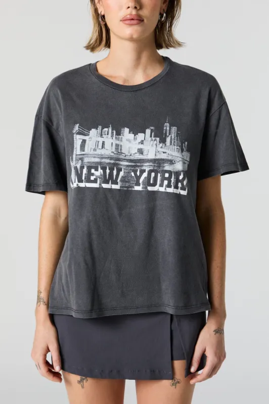 New York Graphic Boyfriend T-Shirt sold by Urban Planet