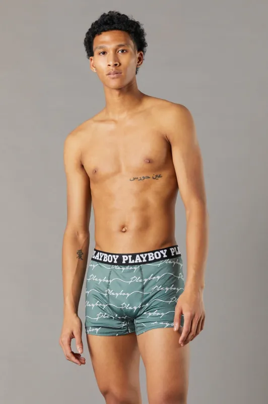 Caleçon à imprimé Playboy Vert (Paquet de 2) sold by Urban Planet