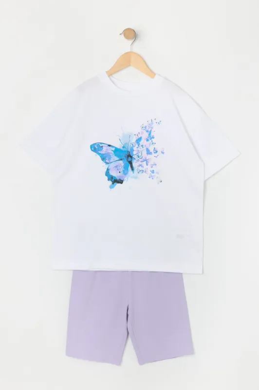 Girls Butterfly Graphic T-Shirt sold by Urban Planet