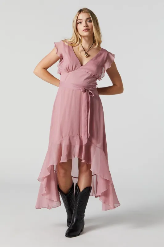 Self Tie High-Low Midi Dress sold by Urban Planet