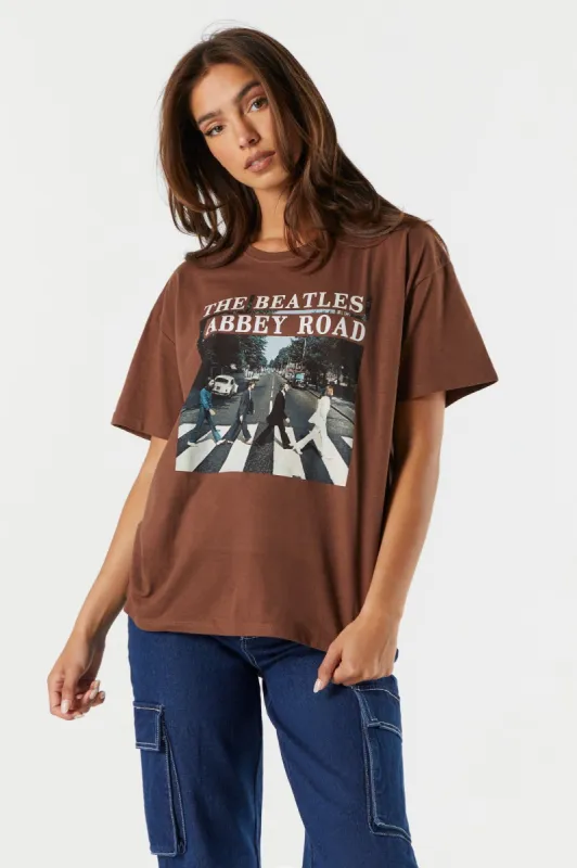 T-shirt de coupe garçonne à imprimé Abbey Road sold by Urban Planet