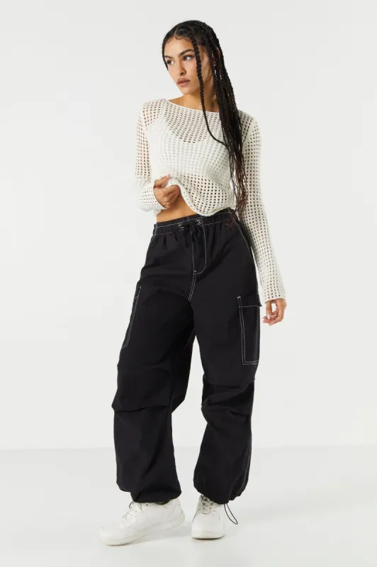 Pantalon cargo parachute en toile sold by Urban Planet