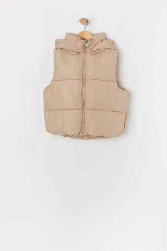 Coloured Hooded Puffer Vest sold by Urban Planet