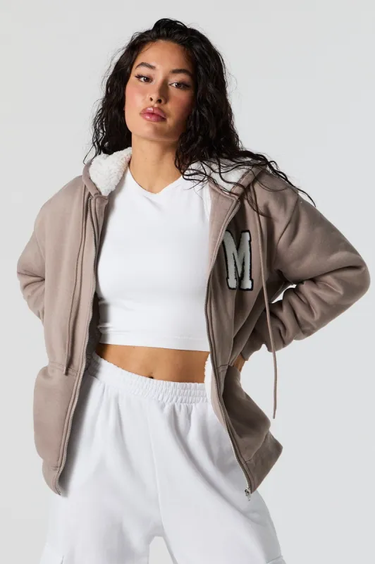 Miami Chenille Embroidered Zip-Up Hoodie sold by Urban Planet