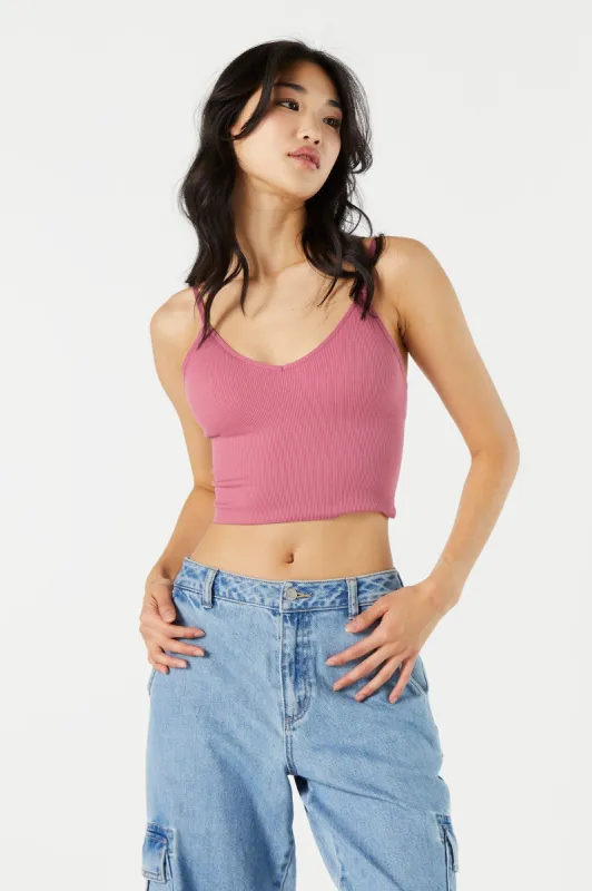 Ribbed V-Neck Tank sold by Urban Planet
