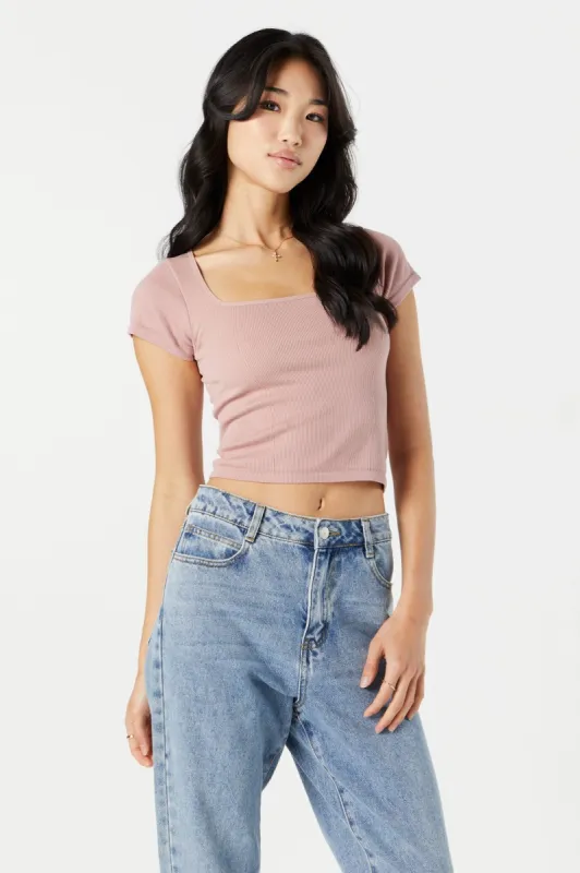Square Neck Ribbed Baby T-Shirt sold by Urban Planet