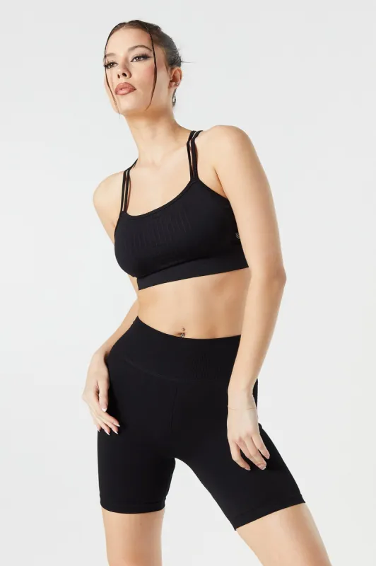 Seamless Crisscross Strap Sports Bra sold by Urban Planet