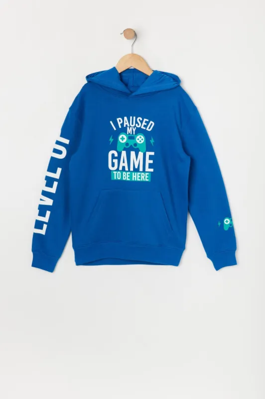 Boys Pause Game Graphic Fleece Hoodie sold by Urban Planet