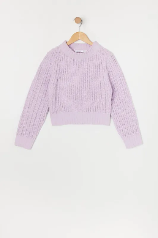 Girls Knit Crewneck Sweater sold by Urban Planet