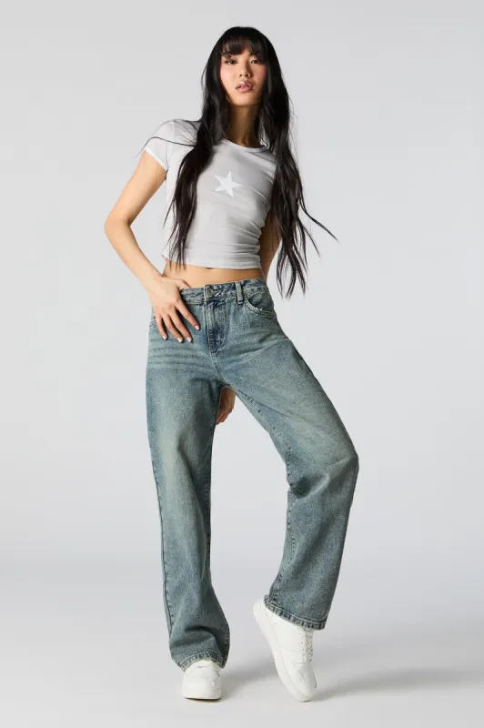 Vintage Medium Wash Low Rise Baggy Jean sold by Urban Planet