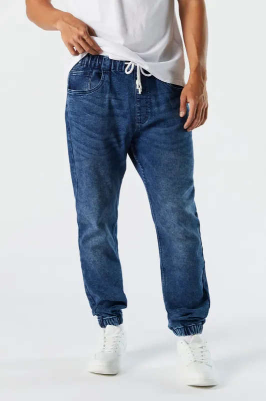 Dark Wash Denim Jogger sold by Urban Planet