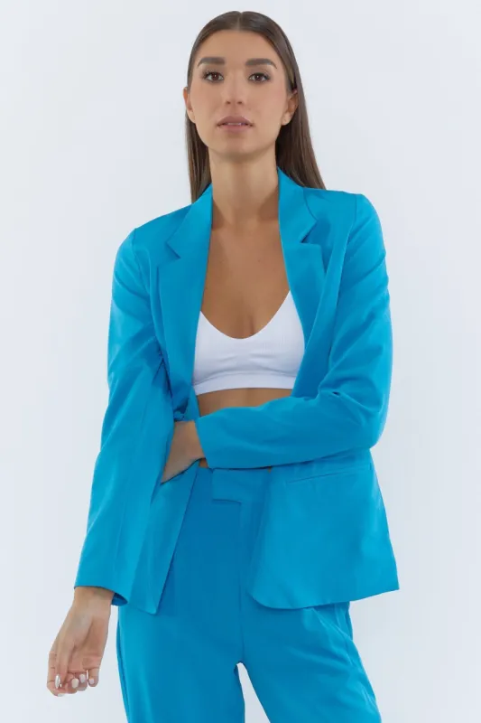 Blazer habillé à simple boutonnage bleu sold by Urban Planet