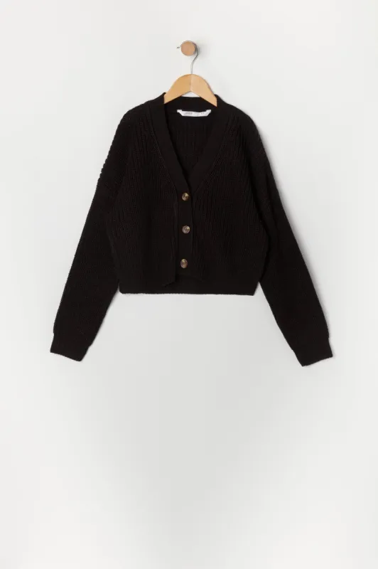 Girls Knit Button Up Cardigan sold by Urban Planet