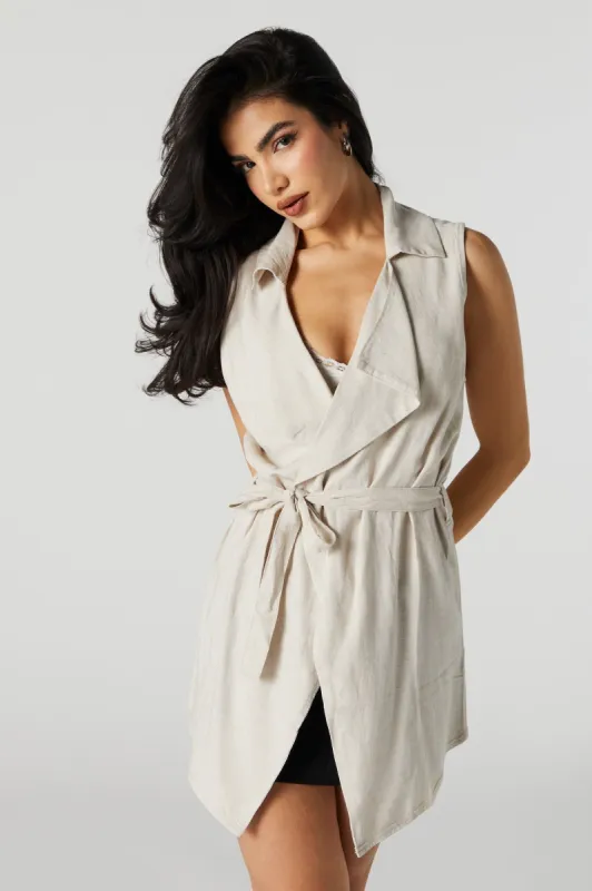 Belted Collared Vest sold by Urban Planet