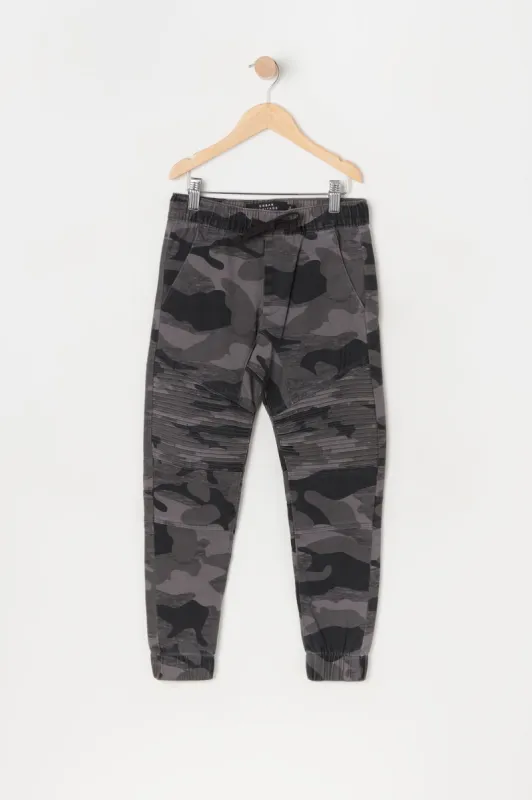 Boys Camo Print Moto Jogger sold by Urban Planet