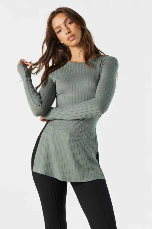 Ribbed Long Sleeve Tunic sold by Urban Planet