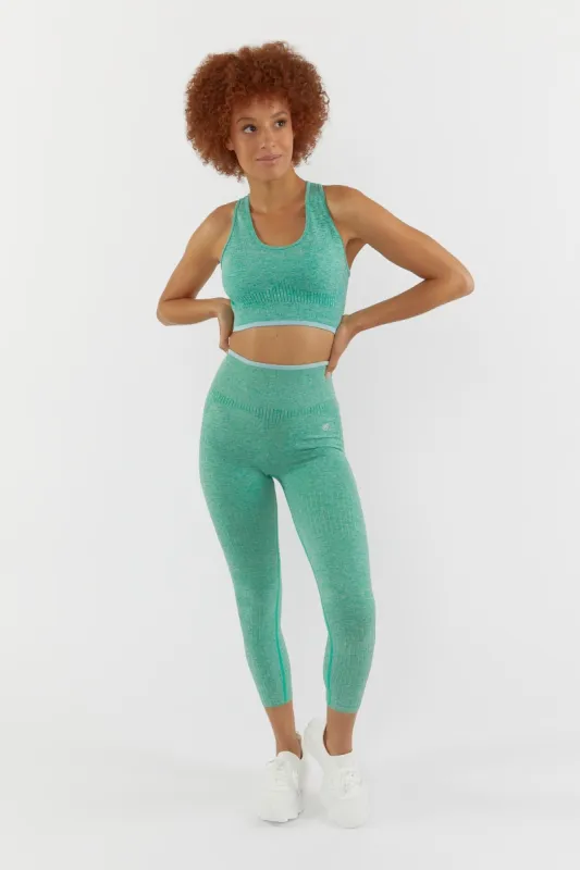 Green Ribbed Seamless Active Legging sold by Urban Planet