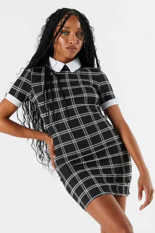 Plaid Collared Mini Dress sold by Urban Planet