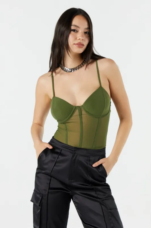 Mesh Corset Bodysuit sold by Urban Planet