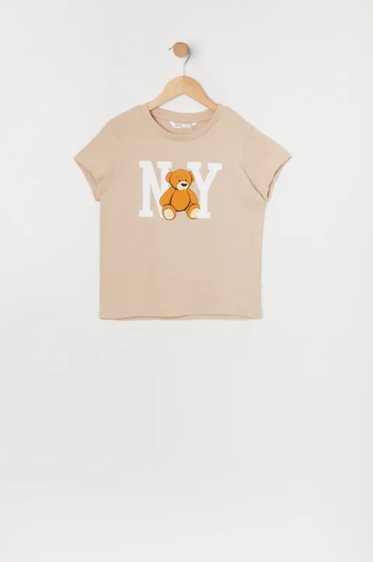 Girls NY Teddy Graphic T-Shirt sold by Urban Planet