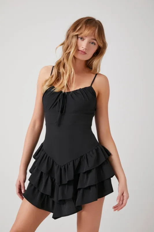 Cut-Out Ruffle Tiered Mini Dress sold by Urban Planet