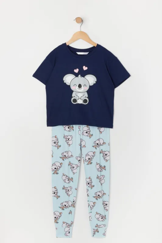 Girls Koala Graphic 2 Piece Pajama Set made by Urban Planet
