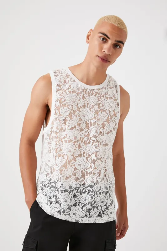 Sheer Lace Tank Top sold by Urban Planet