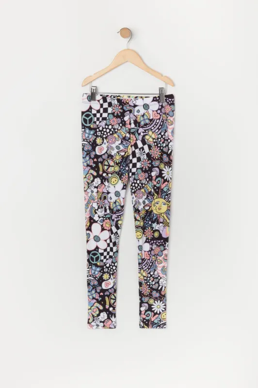 Legging super doux à imprimé hippie pour filles sold by Urban Planet