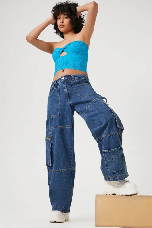 Denim Cargo Straight Leg Jean sold by Urban Planet