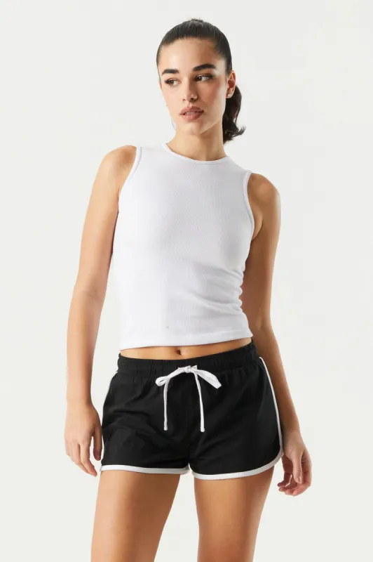 Short uni à ourlet arrondi avec taille coulissante sold by Urban Planet